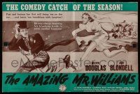 8h386 AMAZING MR. WILLIAMS pressbook '39 Melvyn Douglas gets hit with shoe, Joan Blondell!