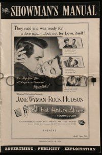 8h382 ALL THAT HEAVEN ALLOWS pressbook '55 Rock Hudson & Jane Wyman, directed by Douglas Sirk!