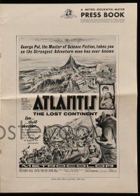 8h396 ATLANTIS THE LOST CONTINENT pressbook '61 George Pal sci-fi, cool fantasy art!