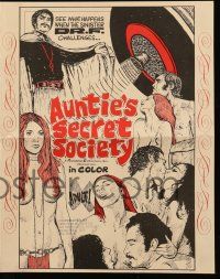 8h398 AUNTIE'S SECRET SOCIETY pressbook '60s wild sexy artwork, see what happens!