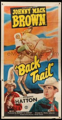 8j259 BACK TRAIL 3sh '48 full-length cowboy Johnny Mack Brown on horseback, Raymond Hatton