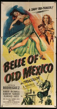 8j264 BELLE OF OLD MEXICO 3sh '50 full-length art of sexiest dancer Estelita Rodriguez!