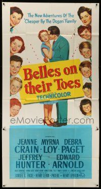 8j265 BELLES ON THEIR TOES 3sh '52 Jeanne Crain, Myrna Loy, Debra Paget, Jeffrey Hunter!