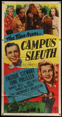 8j282 CAMPUS SLEUTH 3sh '48 Freddie Stewart, June Preisser, the Teen Agers solve the case!