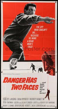 8j303 DANGER HAS TWO FACES 3sh '67 Robert Lansing couldn't die because he stole a dead man's face!