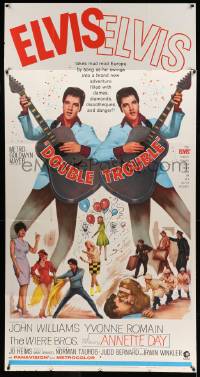 8j309 DOUBLE TROUBLE 3sh '67 cool mirror image of rockin' Elvis Presley playing guitar!