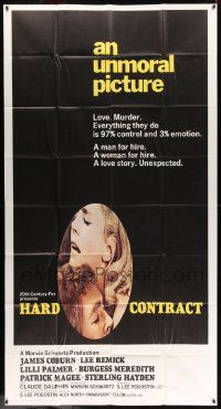 8j332 HARD CONTRACT int'l 3sh '69 sexy close up of James Coburn & Lee Remick in an unmoral picture!