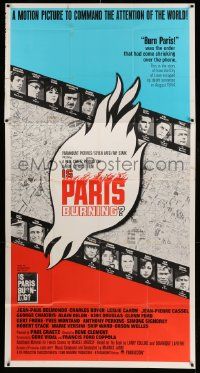 8j350 IS PARIS BURNING int'l 3sh '66 Rene Clement's Paris brule-t-il, World War II all-star cast!