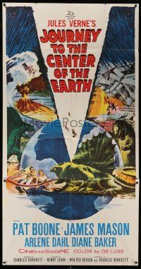 8j356 JOURNEY TO THE CENTER OF THE EARTH 3sh '59 Jules Verne's fabulous world below the world!