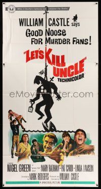 8j368 LET'S KILL UNCLE 3sh '66 wacky horror art, William Castle says good noose for murder fans!