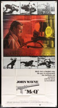 8j391 McQ int'l 3sh '74 John Sturges, John Wayne is a busted cop with an unlicensed gun!