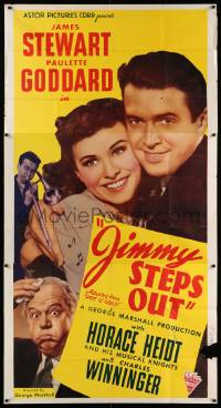 8j419 POT O' GOLD 3sh R46 romantic c/u of James Stewart & Paulette Goddard, Jimmy Steps Out!