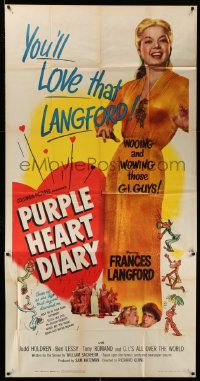 8j421 PURPLE HEART DIARY 3sh '51 full-length Frances Langford, wooing & wowing those G.I. guys