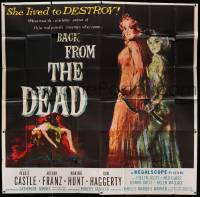 8j201 BACK FROM THE DEAD 6sh '57 sinister Peggie Castle lived to destroy, cool sexy horror art!