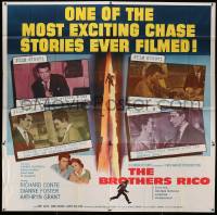 8j204 BROTHERS RICO 6sh '57 Richard Conte, one of the most exciting chase stories ever filmed!