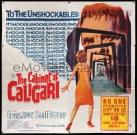 8j205 CABINET OF CALIGARI 6sh '62 written by Robert Bloch, it shocks the unshockables!