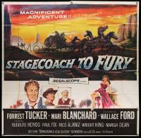 8j235 STAGECOACH TO FURY 6sh '56 Marie Blanchard & Forrest Tucker in magnificent adventure!