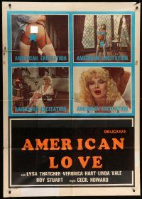 8j520 AMERICAN EXCITATION Italian 1p '82 censored images of sexy near-naked blonde, American Love!