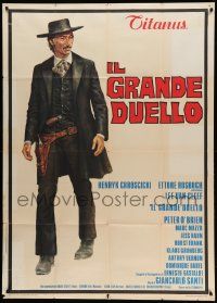 8j544 BIG SHOWDOWN Italian 1p '73 cool full-length art of cowboy Lee Van Cleef, spaghetti western!