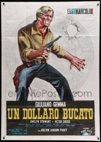 8j551 BLOOD FOR A SILVER DOLLAR Italian 1p '65 Un Dollaro Bucato, Symeoni spaghetti western art!