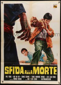 8j553 BLOODY FIGHT Italian 1p '73 Xue Dou, Lin Shen, great Renato Casaro kung fu art!