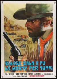 8j561 BROTHER OUTLAW Italian 1p '71 Tony Kendall, cool spaghetti western art by G. Di Stefano!