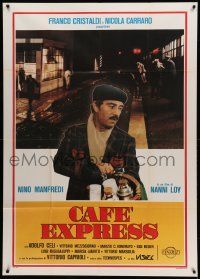 8j562 CAFE EXPRESS Italian 1p '80 great close up of Nino Manfredi, directed by Nanni Loy!