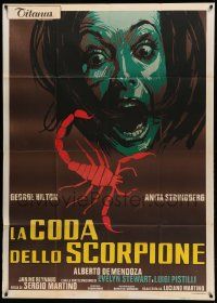 8j571 CASE OF THE SCORPION'S TAIL Italian 1p '71 wild artwork of terrified girl & scorpion!