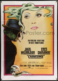 8j578 CHINATOWN Italian 1p R70s art of Jack Nicholson & Faye Dunaway by Pearsall, Roman Polanski