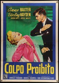 8j588 COME ON Italian 1p '56 different Enzo Nistri art of Anne Baxter getting slapped!