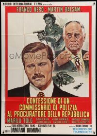 8j590 CONFESSIONS OF A POLICE CAPTAIN Italian 1p '71 art of Franco Nero & Martin Balsam by Mos!