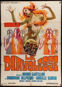 8j674 GIRL SLAVES OF MORGANA LE FAY Italian 1p '72 art of sexiest naked slaves by Sandro Symeoni!