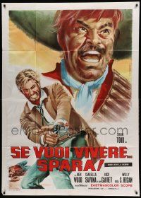 8j720 IF YOU WANT TO LIVE SHOOT Italian 1p '68 Ivan Rassimov, wacky spaghetti western artwork!