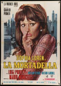 8j752 LADY LIBERTY Italian 1p '72 different art of sexy Sophia Loren & giant sausage by Ciriello!