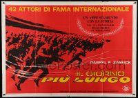 8j768 LONGEST DAY horizontal Italian 1p R69 Zanuck's WWII D-Day movie with 42 international stars!