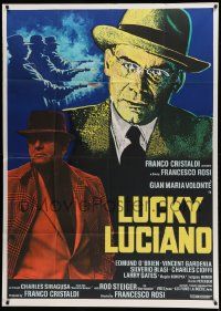 8j777 LUCKY LUCIANO export Italian 1p '74 cool different image of Gian Maria Volonte & Rod Steiger!