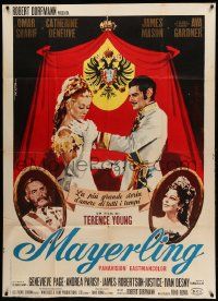 8j794 MAYERLING Italian 1p '69 different art of Omar Sharif & Catherine Deneuve by De Seta!