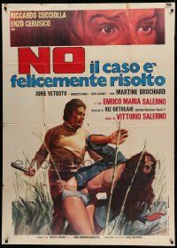 8j819 NO, THE CASE IS HAPPILY RESOLVED Italian 1p '73 wild art of half-naked woman attacked!