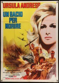 8j826 ONCE BEFORE I DIE Italian 1p '67 different Giuliano Nistri art of sexy Ursula Andress!
