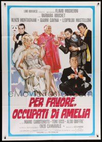8j835 PER FAVORE OCCUPATI DI AMELIA Italian 1p '82 art of sexy Barbara Bouchet & top cast!