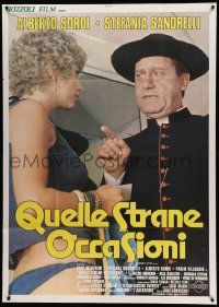 8j850 QUELLE STRANE OCCASIONI Italian 1p '76 priest Alberto Sordi with sexy Stefania Sandrelli!