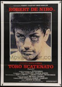 8j852 RAGING BULL Italian 1p '81 Martin Scorsese, classic Hagio boxing art of Robert De Niro!