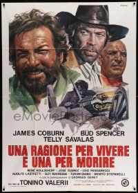 8j856 REASON TO LIVE, A REASON TO DIE Italian 1p '74 art of Savalas, Coburn & Spencer by Casaro!