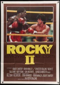 8j862 ROCKY II Italian 1p R80s Sylvester Stallone & Carl Weathers fighting in ring, boxing sequel!