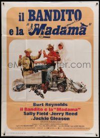 8j898 SMOKEY & THE BANDIT Italian 1p '77 Solie art of Burt Reynolds, Sally Field & Jackie Gleason!