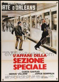 8j905 SPECIAL SECTION Italian 1p '75 Costa-Gavras, different art of man shooting officer by train!