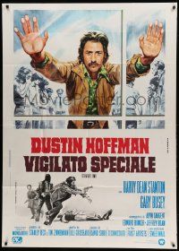 8j911 STRAIGHT TIME Italian 1p '78 different Piovano art of thief Dustin Hoffman arrested!
