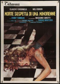 8j917 SUSPICIOUS DEATH OF A MINOR Italian 1p R76 artwork of girl strangled by Averardo Cirello!