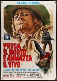 8j941 TO KILL A JACKAL Italian 1p '71 spaghetti western art of Klaus Kinski by Renato Casaro!