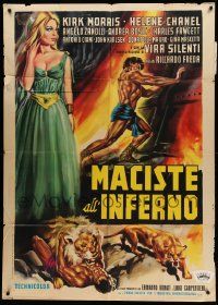 8j987 WITCH'S CURSE Italian 1p '63 Kirk Morris as Maciste walked with 100 years of terror & death!